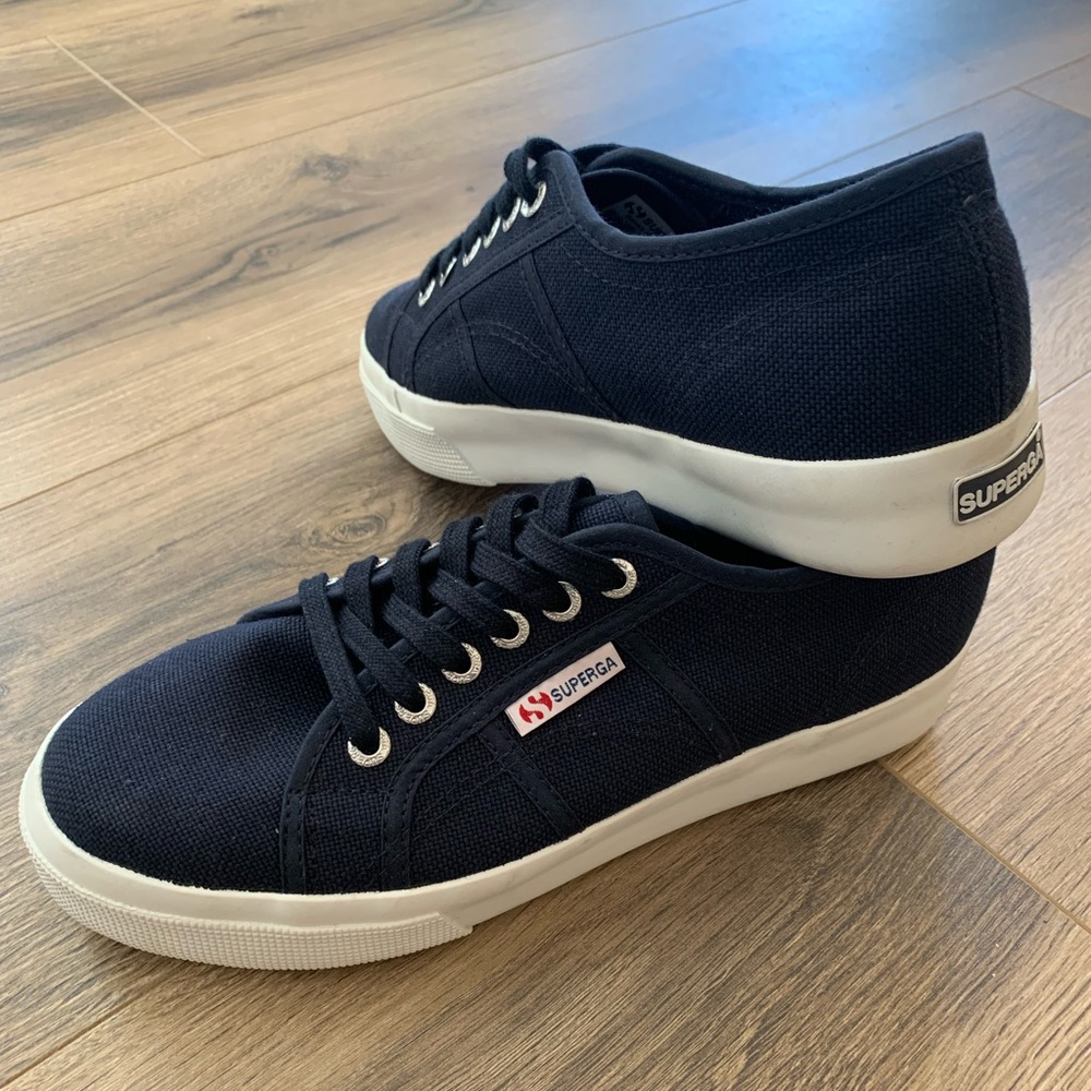 NWOT Navy Blue Superga 2790 Platforms